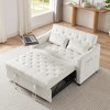 Velvet Sofa Bed with Adjustable Backrest and Rotating Side Table for Comfort and Convenience - 2 of 4