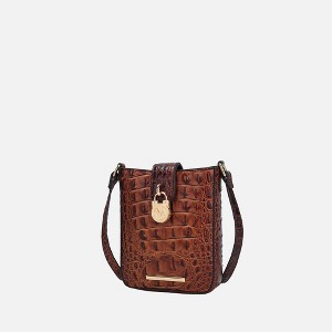 MKF Collection Avery Women’s Croc-Embossed Vegan Leather Crossbody Versatile Bag by Mia K - Brown - 1 of 4