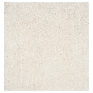 Ivory Solid Tufted Square Area Rug - (6