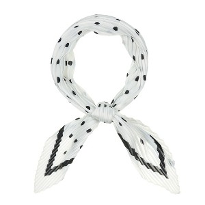 Allegra K Women's Polka Dot Pleated Neck Scarf Rhombus Handkerchief 40x18 inches(LxW) 1 Pc - 1 of 4