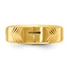 Chisel Stainless Steel Brushed and Polished Yellow IP-plated Diamond-cut Cross 8mm Tapered Band Ring - 4 of 4