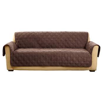 Microfiber Non Slip Sofa Furniture Cover Chocolate - Sure Fit