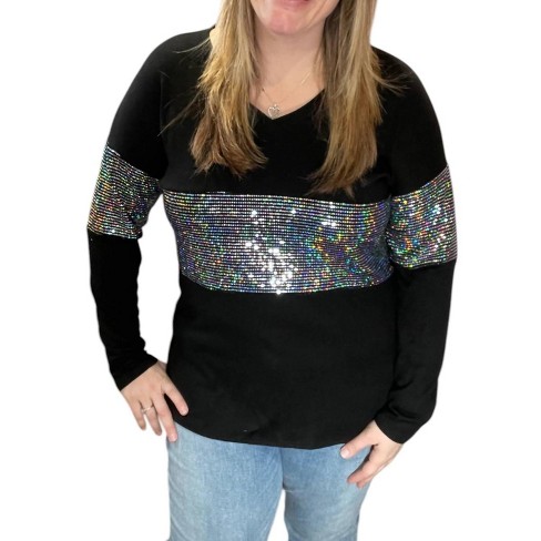 Women's V-Neck Long Sleeve Top - honeyme - image 1 of 3