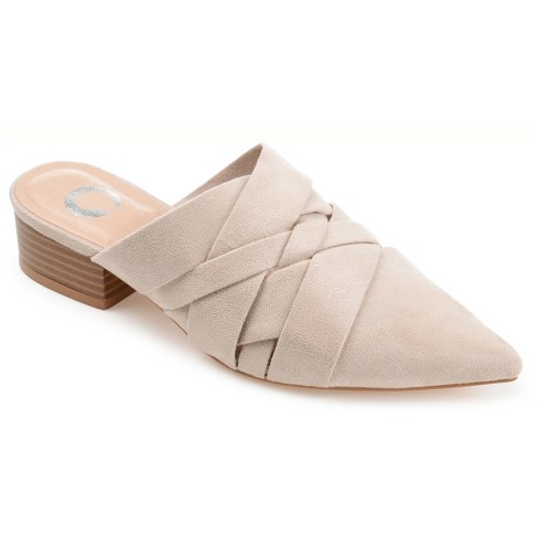 Journee Collection Womens Kalida Slip On Pointed Toe Mules Flats, Beige ...