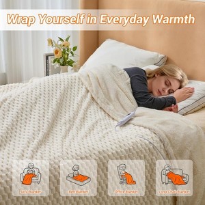 Electric Heated Blanket Throw with 3D Jacquard, Multi Heating Levels & Auto Shut Off, Washable Double-Sided Softness & Cozy Warmth - 1 of 4