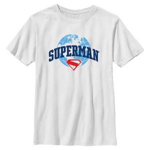 Boys Superman World Logo T Shirt - 1 of 4