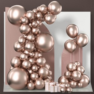 PartyWoo Balloons Metallic Rose Gold Champagne Gold 18 12 10 5 Inch 85 pcs - 1 of 4