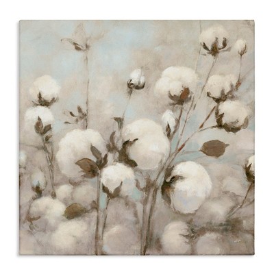 Stupell Industries Neutral Cotton Flower Painting, 30" x 30"
