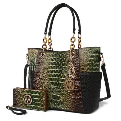 MKF Collection Bonita Crocodile Embossed Tote handbag with Wallet by Mia K