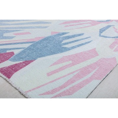 Maisie 8' x 10' Pink and Black Floral Synthetic Area Rug
