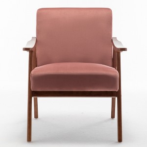 Maliang Modern Upholstered Chair, Solid Wood Frame, Thick Backrest - 1 of 4