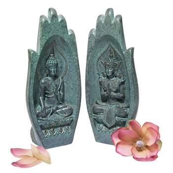 Design Toscano Namaskara Mudra Buddha Hands Statue - Green