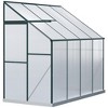 Outsunny Walk-In Garden Greenhouse Aluminum Polycarbonate with Roof Vent for Plants Herbs Vegetables - 4 of 4