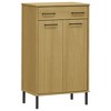 vidaXL Shoe Rack with Metal Legs Brown Solid Wood Pine OSLO - 2 of 4