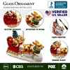 Enchanting Hare and Sleigh Glass Christmas Ornament, Elegant Hand Blown Tree Decor| OrnamentallyYou - 3 of 4