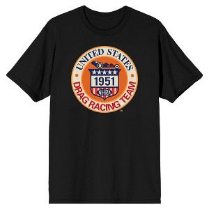 National Hot Rod Association NHRA, Car, Fastest Vehicles, Vintage, SPEED FOR ALL on Black Short Sleeve Adult T-Shirt - 1 of 4