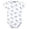 Hudson Baby Cotton Bodysuits Set, Blue Elephant Peanut - 4 of 4