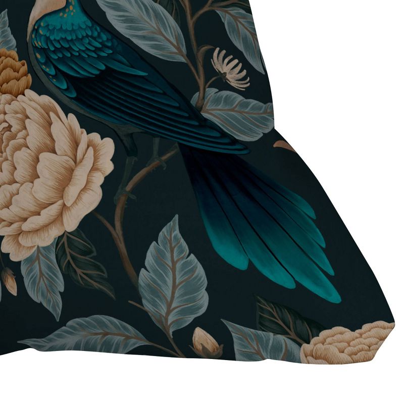 16&#34;x16&#34; Avenie Moody Blooms Bird Song Square Throw Pillow Black - Deny Designs, 3 of 6
