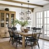 LNC Ribbon 4-Lights 13.5" Farmhosue Cylinder Small Chandelier, Brushed Black and Antique Lights Brown Wood - 2 of 4