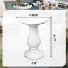 UPHA 16-Inch Round Side Table Set of 2 - Magnesium Oxide Roman Column End Table for Indoor & Outdoor Use,Porcelain White - 3 of 4