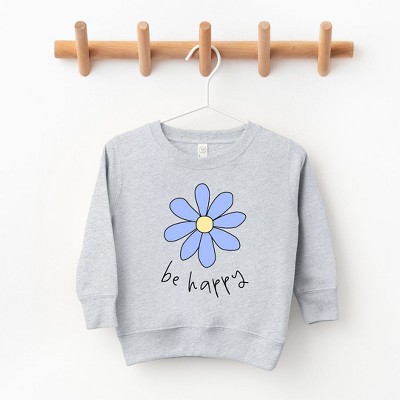 The Juniper Shop Be Happy Flower Toddler Graphic Sweatshirt