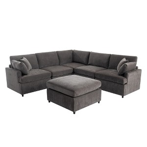 CLIHOME Modern Large U-Shape Sectional Sofa, with Removable Ottomans (6-Seater) - 1 of 4