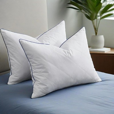 Peace Nest 2-Pack Medium Firm Diamond Quilted Feather Pillow with Gusset Design
