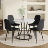 KTMBDW Dining Chairs Set of 5, Modern Circular Dining Table, Paired With 4 Linen-Cotton Material High Resilience Dining Chair with Metal Leg - 2 of 4