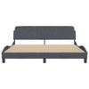 vidaXL Dark Gray Velvet Bed Frame-Double/Full Size with Sophisticated Headboard, Sturdy Pine Wood & Metal Support, 72"x83.9" - 3 of 4