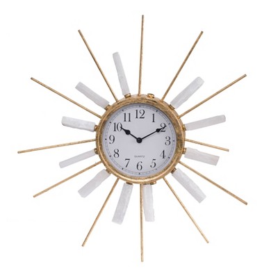 22.5" Dulcie Beam Round Clock Gold Silver - A&B Home