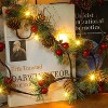 2 Pack Christmas Garland with Red Berry Pine Cone Fairy String Lights, Total 13 FT 40 LED Battery Operated - 3 of 4