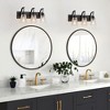 BAOURE 3 Lights Bathroom Vanity Light Fixtures 20.87 Inch Black Bathroom Light Fixture Over Mirror, Modern Vanity Light with Rippled Glass Shades - 2 of 4