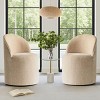 2-Piece Rolling Lounge Chair Set, Upholstered Barrel Accent Chairs with Wheels for Living Room or Small Conversation Area-Maison Boucle - 2 of 4
