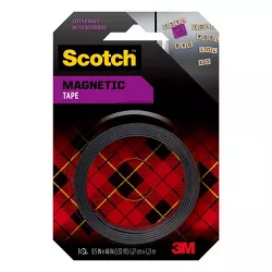 Scotch .5" x 4' Repositionable Magnetic Tape - Black