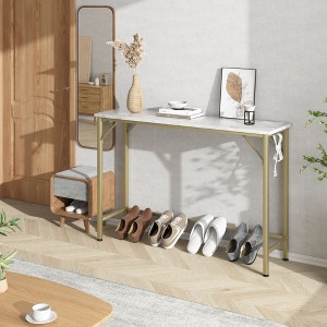 Entrance console table,side table behind sofa with charging station and metal legs,capacity of 110 pounds,easy to assemble - 1 of 4