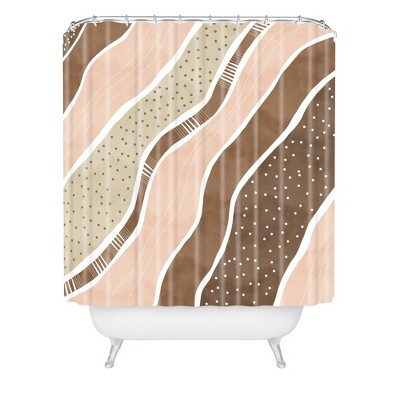 Marta Barragan Camarasa Abstract Dune Strokes Shower Curtain Brown - Deny Designs