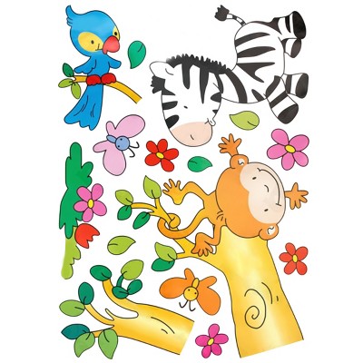 Slickblue Whimsical Zebra Friends Wall Decals 19.5x27 inch – Brighten Your Home with Easy Apply Vinyl Art