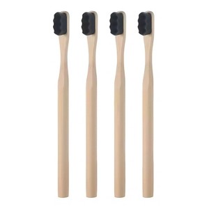 Kitcheniva 4 Pack Premium Bamboo Toothbrushes with Soft Bristles – Eco-Friendly, Biodegradable, Natural Toothbrush - 1 of 4