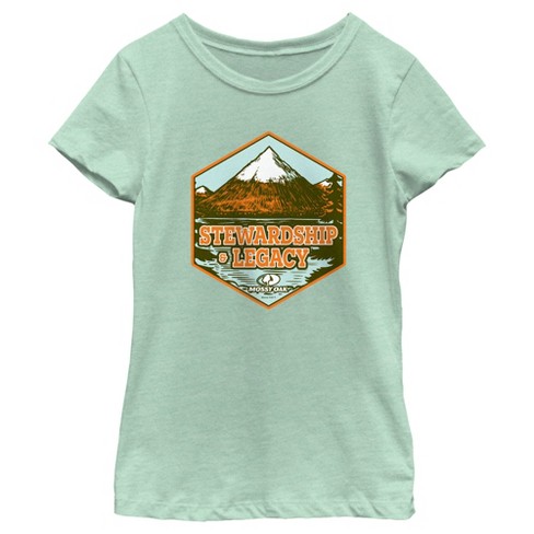 Girl's Mossy Oak Small Fishing Logo Graphic Tee Mint X Large