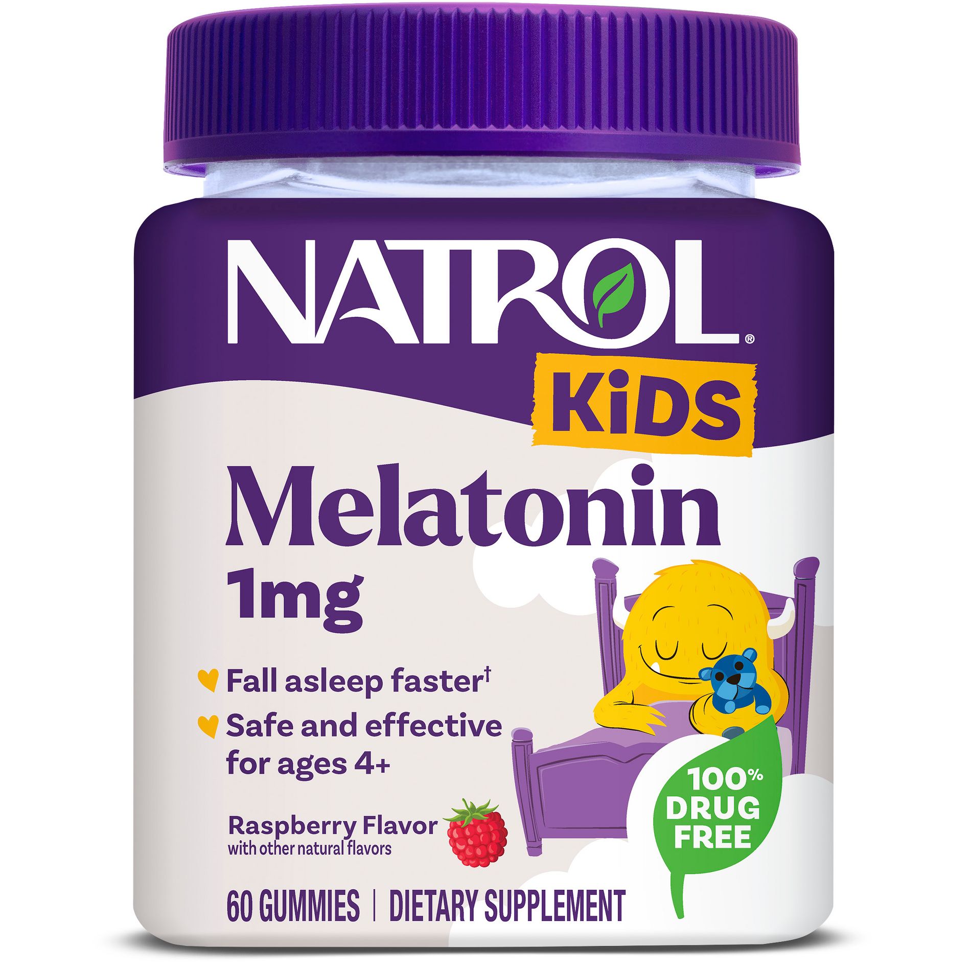 Natrol Kids' Melatonin 1mg Sleep Aid Gummies - Raspberry - 60ct