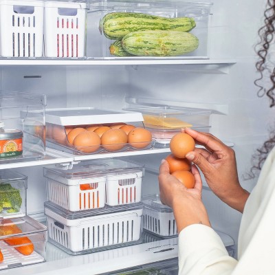 OU Egg Holder for Fridge, BPA Free Rolling Egg Organizer for Refrigerator Organization, Clear Stackable Container for Kitchen Organizers and Storage — фото 7
