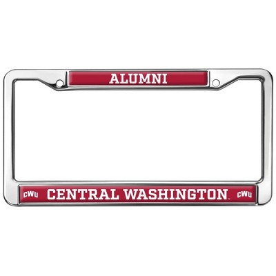 Central Washington Alumni Logo Full Size Standard License Plate Metal Frame