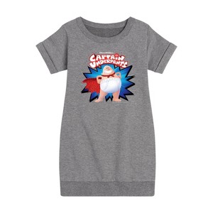 - Captain Underpants - Original Logo of Superhero Graphic Short Sleeve Fleece Dress - 1 of 3