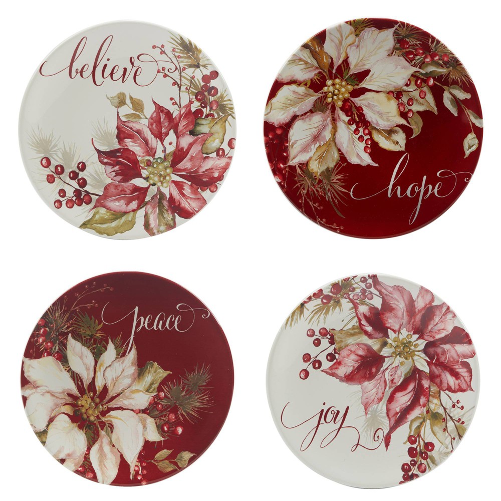 Photos - Plate Certified International Set of 4 Winters Joy Assorted Dessert  