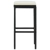 vidaXL Bar Stools with Cushions 3 pcs Black Poly Rattan - 4 of 4