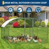 Large Metal Chicken Coop, Walk-in Poultry Cage, Gabled-Roof Chicken Run with Lockable Door and Waterproof Anti-UV Cover - 4 of 4