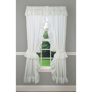Ellis Curtain 2-Piece Ruffled Priscilla Window Curtain Panel Pair with ties - 80x72" - 1 of 4