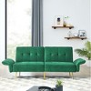 NicBex Comfy Loveseat Sofa with Adjustable Back Modern Convertible Sofa Bed with Metal Legs and Side Storage Pocket for Bedroom,Living Room,Green - 4 of 4