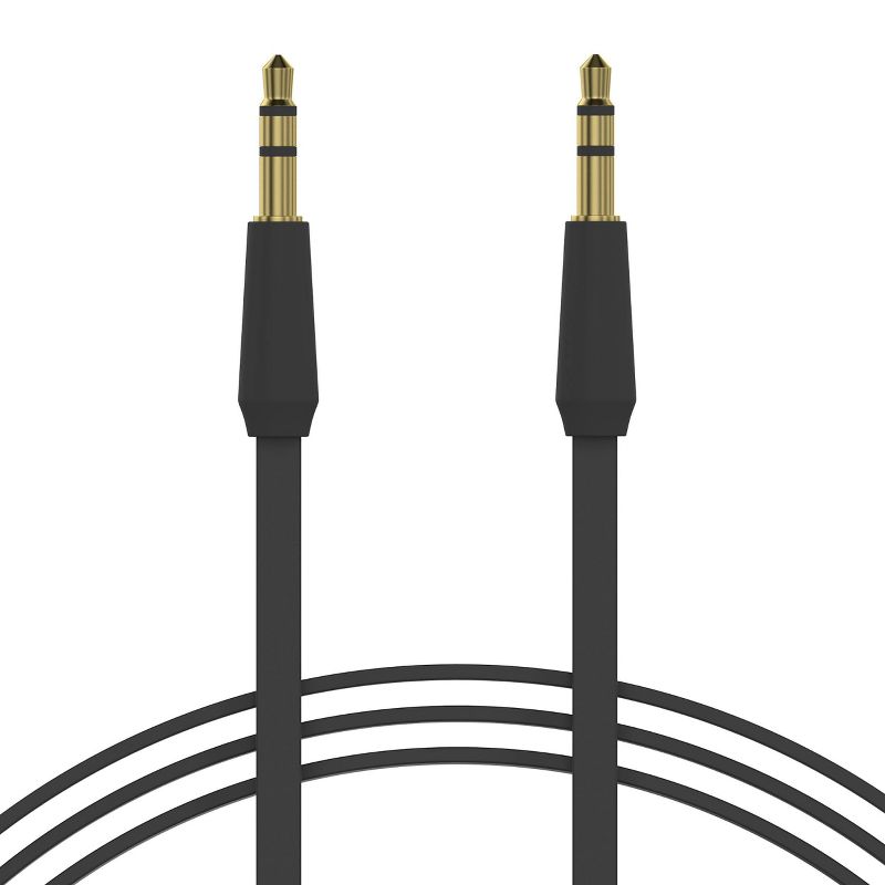 Just Wireless 4&#39; Flat TPU Auxiliary Cable (3.5mm) - Black, 5 of 9