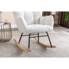 Zeus & Ruta 31.5 in.W Teddy Fabric Accent Rocking Gilder with High Backrest - 2 of 4